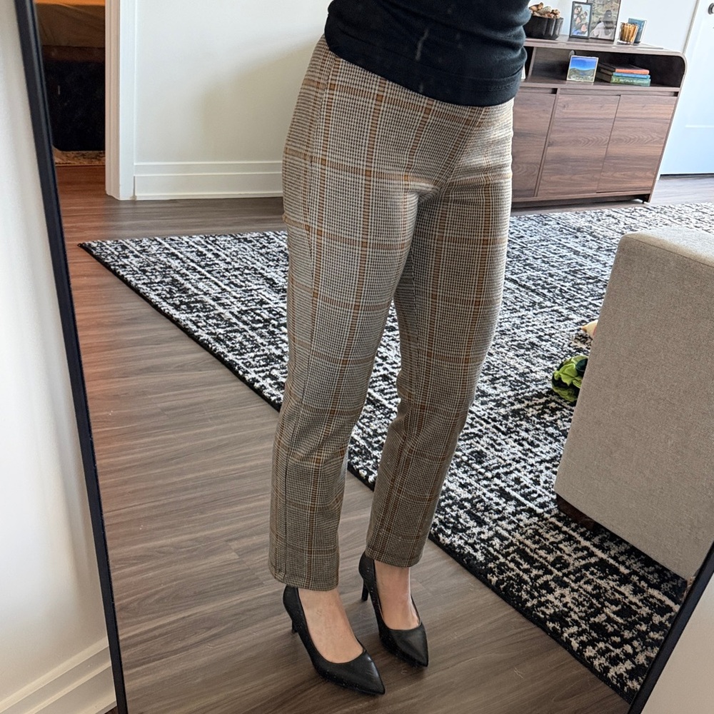 Sanctuary x Anthropologie Brown Plaid Cropped Tailored Pants